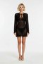 Women's Openwork Woven Turtleneck Short Sleeve Mini Beach Dress 100% Cotton Lined Daily Casual Stylish - 4