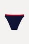 Women's Navy Blue Bikini Bottom with Stitching Detail - 5