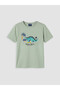 Green Dinosaur Printed Boys' T-Shirt