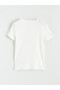 Ecru Bow Detailed Girls' T-Shirt - 3