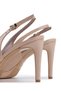 Women's Faux Leather Beige Heeled Shoes - 5