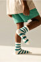 Colorful Striped Green Children's Socks - 3