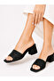 Women's Leaf Patterned Square Toe Block Heeled Slippers