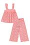 Palm Tree Patterned Set for 2-5 Years - Pink - 2