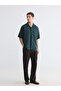 Nevavm Regular Fit Resort Collar Striped Men's Shirt with Difference - 2