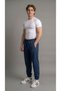 Men's Navy Blue Parachute Pants with Zippered Pockets and Elastic Cuffs - 8