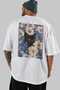 4 Cats for the Love of Cats Printed White Oversize T-Shirt 100% Cotton Unisex Cat Lover Premium Design - 5