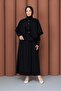 Women's Silk Cupra Suit with Sleeves, Buttons, and Cape Detail Skirt - 5
