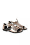 Gray Shiny Leather Women's Flat Sandals - 2
