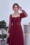 Women's Graduation Dress Corseted Slit Lace Long Transparent Sleeve Evening Dress Beige, Burgundy, Navy Blue, Black, Powder - 7