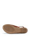 Tan Dark Leather Women's Wedge Heeled Sandals - 6