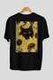 48 Cats for the Sake of Cat Love Printed Black Oversize T-Shirt 100% Cotton Unisex Cat Lover Premium Design