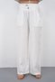 Muslin Palazzo Trousers Women's Summer Loose Wide Leg Casual Comfortable Elastic Waist Pocketed Daily Stylish Trousers - 4