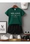 Summer Children's T-Shirt Shorts Unisex (White Milan Line Italy Print)