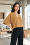 Women's Biscuit Color Short Sleeve Crop Shirt Jacket - Blazer Collar Off-Shoulder Loose Jacket - 4