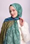 Ahenk Gradient Patterned Double-Sided Shawl - Blue Khaki Turquoise