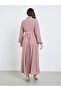 Pink Eyelet Shirt Maxi Dress with Tie-Blet - 5