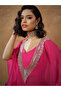 Fuchsia Embroidered Kaftan, Cami and Straight Pants Set - 4