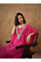 Fuchsia Embroidered Kaftan, Cami and Straight Pants Set - 2