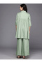 Green Relaxed Longline Tunic and Pants Co-ord Set - 5