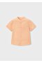 Boy's Hakim Collar Linen Shirt Orange - 2