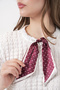 Women's Short Sleeve Scarf Knitted Blouse 1451 - White - 5