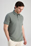 Slim Fit Khaki Pique Textured T-Shirt - 3