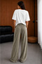 Women's Elastic Waist Tencel Fabric Palazzo Trousers - 2