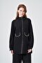 Women's Stone Detailed Zippered Double Suit Black 31369 - 4