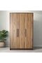 Kentorp 3 Door Wardrobe | Sturdy Closet Clothes Storage Cupboard | Modern Design Space Saving Swing Door Cabinet For Bedroom L120xW53.9xH192cm-Espresso/Columbia