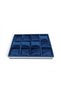 12-Piece Watch Tray Watch Organizer Navy Blue Dark Blue Padded Silver Patterned