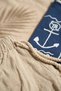 Baby and Child 3-Piece Marine Set - Anchor Printed Cotton T-Shirt, Linen-Look Shorts and Bucket Hat Set - 5