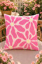 5-Piece Decorative Throw Pillow Cover and Runner Set with Pink Stripes and Ciao Bella Tiger Pattern - 5