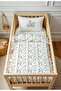 Floral Gazelle and Rabbit Patterned Baby Duvet Cover Set, Double-Sided 100X150 Cm, Without Sheets