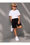3-14 Years Old Boys Comfortable Fit Pique Jogger Shorts Lycra Black - 2