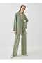 Tie-Detail Tunic & Trousers Double Linen Set - Çağla - - 2