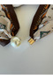 Pearl Detailed Magnetic Scarf Necklace Satin Scarf with Pearls Bracelet Women's Stylish Elegant Multi-Purpose Neck Scarf Hair Band Bag Accessory - 3