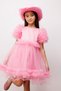 Pink Ruffle Detailed Tulle Skirted Girl's Dress - Madison - 4