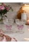 2-Piece Pink Bowknot Glass Footed Dessert Bowl Set, Ice Cream Bowl and Presentation Bowl - 3