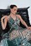 Long Oversized Dress with Halter Neck Detail and Backless Slit - 7