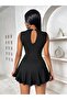Women's Sleeveless Semi Turtleneck Short Sandy Dress - 4