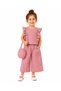 Girl's Floral Embroidered Blouse, Trousers and Bag Set, Linen Look Summer Combination, Ages 2-5 - 2