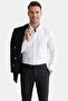 Men's Black Slim Fit Double Breasted Suit with Lycra Striped Textured Metal Buttons 2600820 - 6