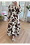 Women's Floral Patterned Front Buttoned Long Summer Efil Efil Maxi Hijab Dress 135 cm - 5