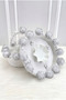 White Bridal Velvet Henna Night Tray and Basket, with Glitter Pompoms, Circumcision, Wedding, Engagement, Promise - 2