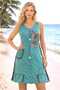 Bohem Design Adjustable Lace-Up Tencel Mint Green Dress / Handcrafted & Original Model