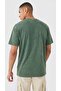 Men's Regular T-Shirt Acid Washed Vintage Effect Painted Petrol Green - 2
