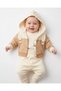 Baby Boy 3-Piece Seasonal Hooded Teddy Bear Detailed Cute 3-Piece 0-3-6-9 Months Bodysuit Baby Set
