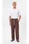 Men's Brown Linen Muslin Trousers Lightweight Fabric Comfortable Fit Baggy with Back Pockets - 2