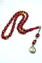 Vermeil Amber Red Prayer Beads Size 7.8X12 mm Total Length 33 cm Preferred for Daily Use and as a Gift - 4